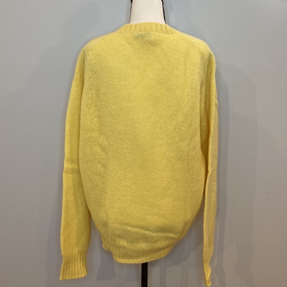 Vintage Womens oversized wool crewneck sweater yellow normcore gorpcore - Picture 6 of 8